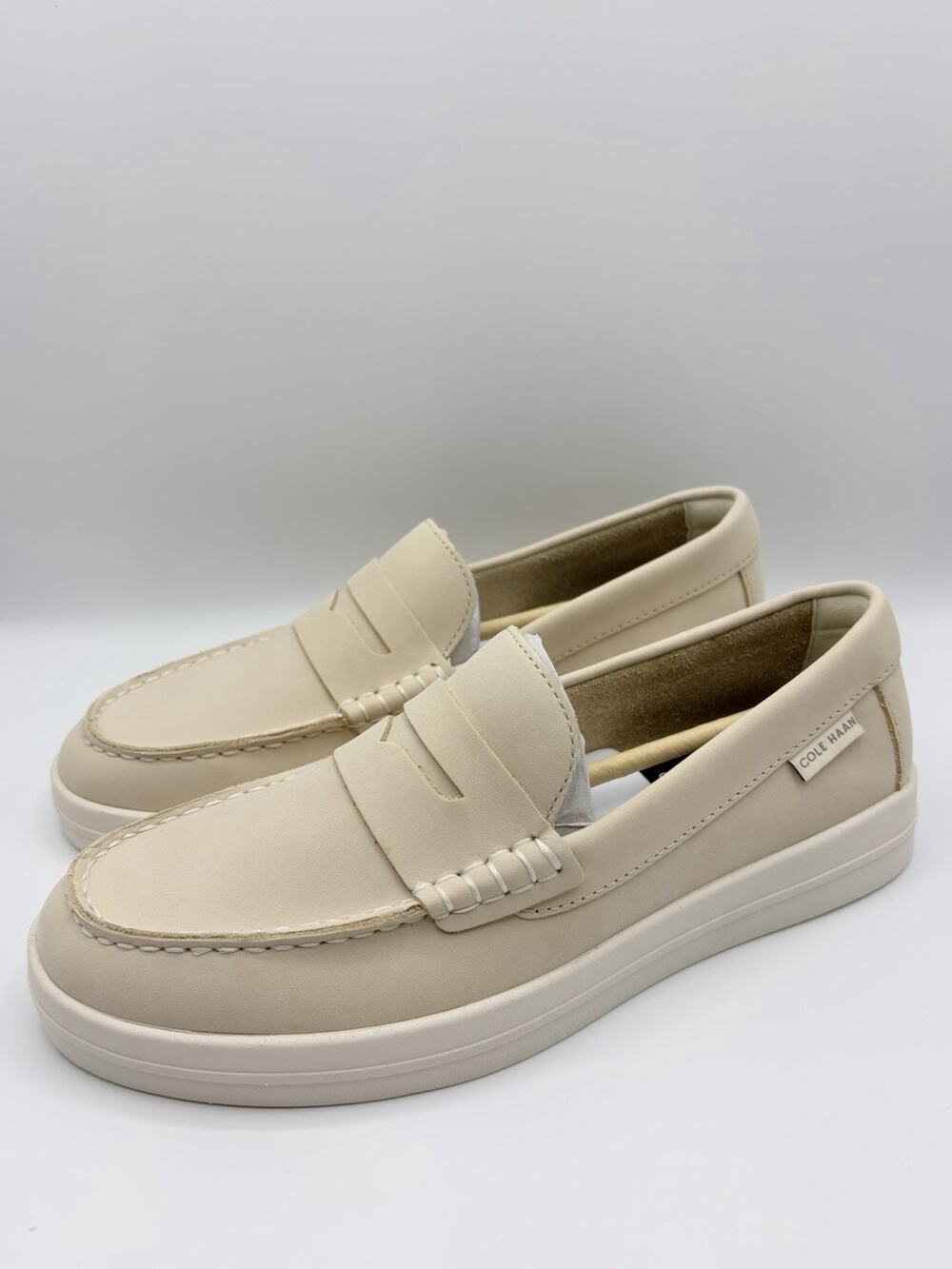 Cole Haan Nantucket Penny Loafer Slip On Beige Ivory C42776 Men's Sz 7 New
